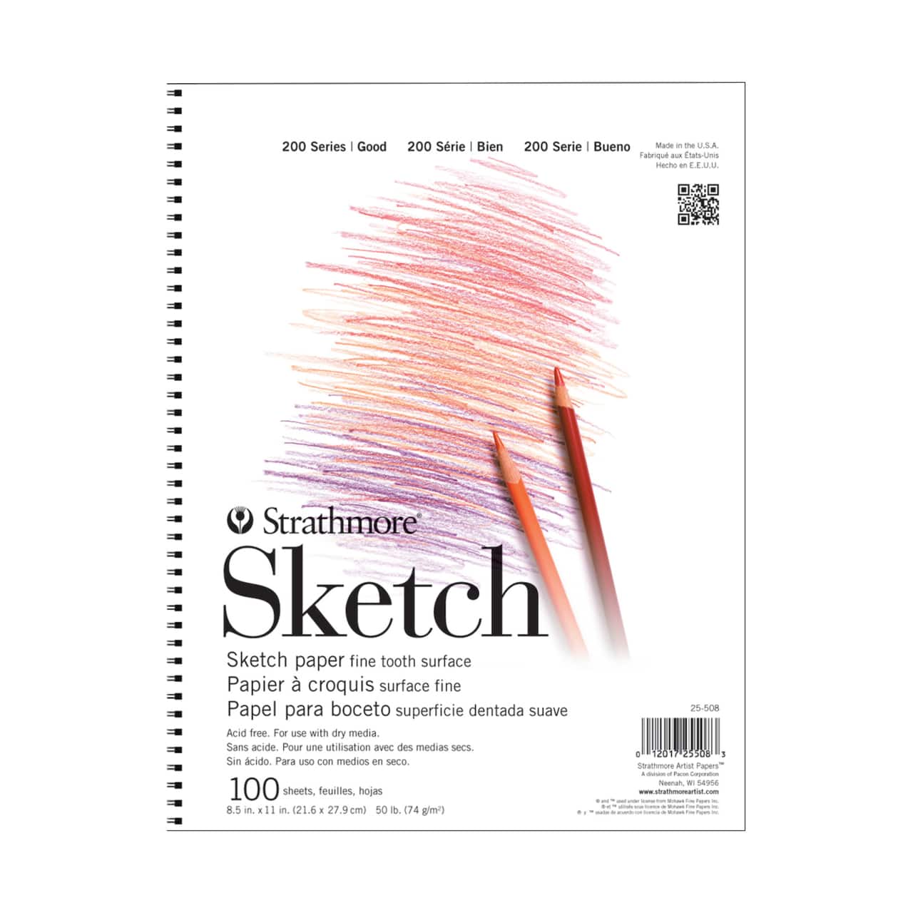Strathmore® 200 Series Wirebound Sketch Paper Pad